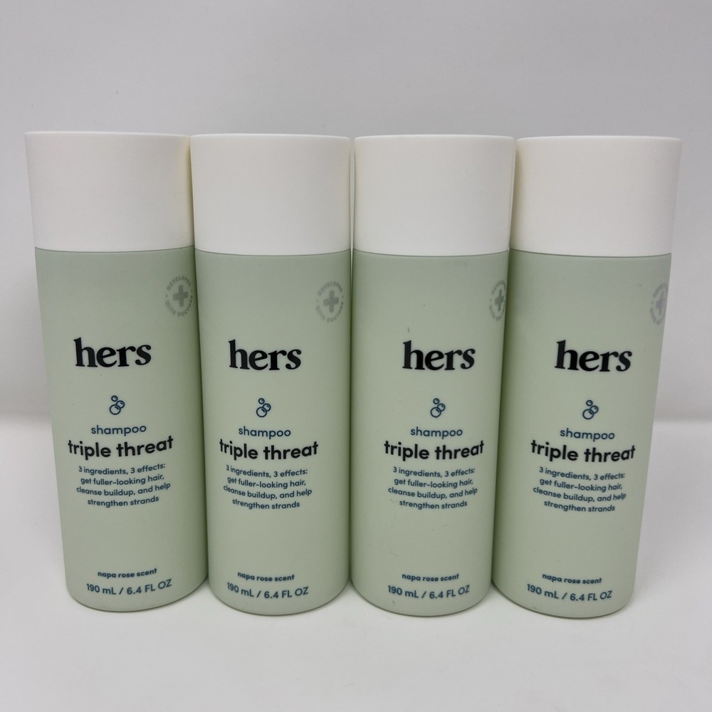 LOT OF 4 HERS Triple Threat‎ Shampoo 6.4 oz Napa Rose NEW